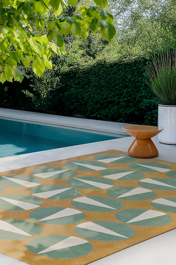 Tapis brun en PET recyclé - Gouache Outdoor Terre - 5 - Toulemonde Bochart
