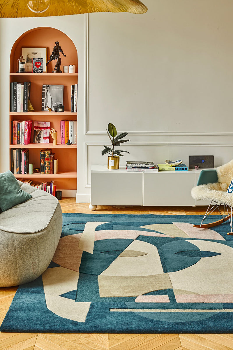 Tapis bleu en laine - Aduma Nuit - 2 - Toulemonde Bochart