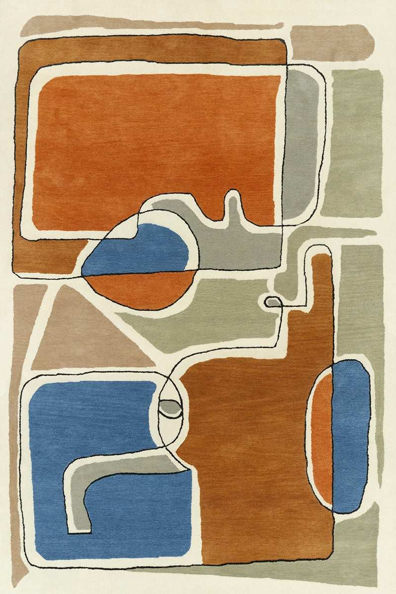 Tapis bleu en laine et viscose - Bleu des yeux Multi - 1 - Toulemonde Bochart