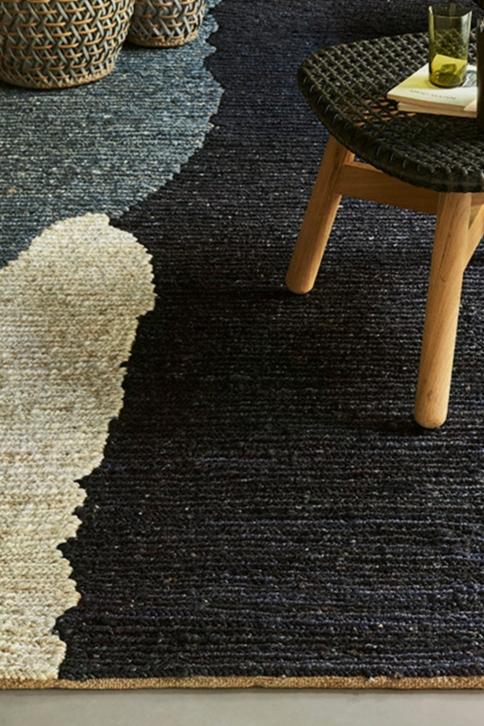 Tapis noir et blanc en chanvre - Clair obscur Noir blanc - 2 - Toulemonde Bochart