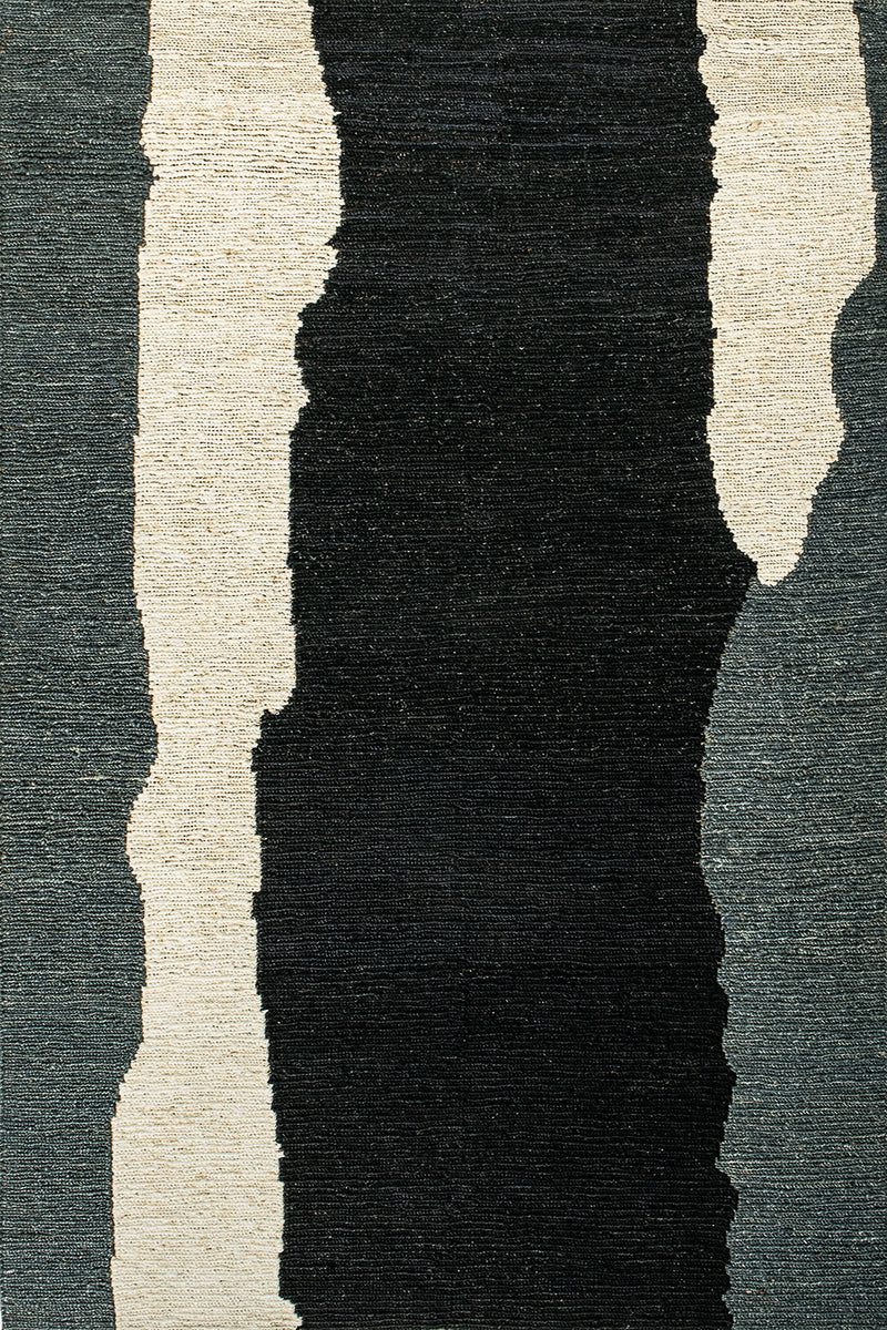 Tapis noir et blanc en chanvre - Clair obscur Noir blanc - 1 - Toulemonde Bochart
