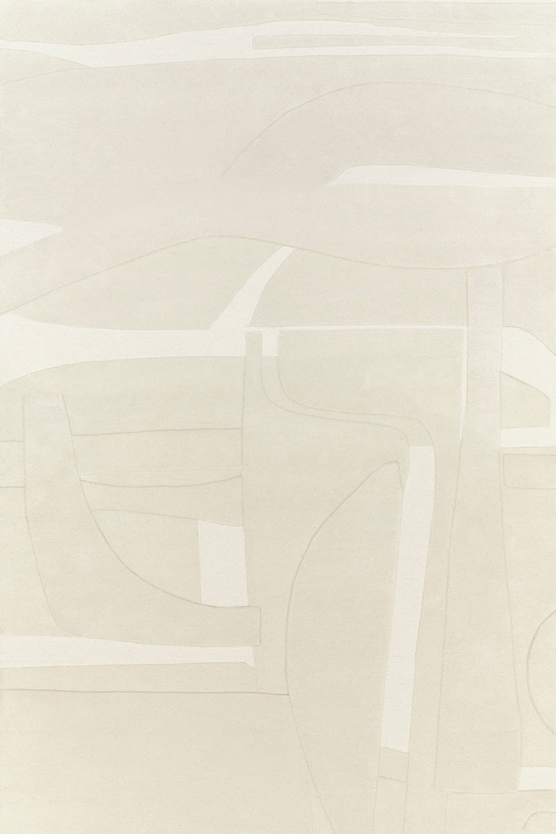 Tapis blanc en laine - Collage Blanc - 1 - Toulemonde Bochart