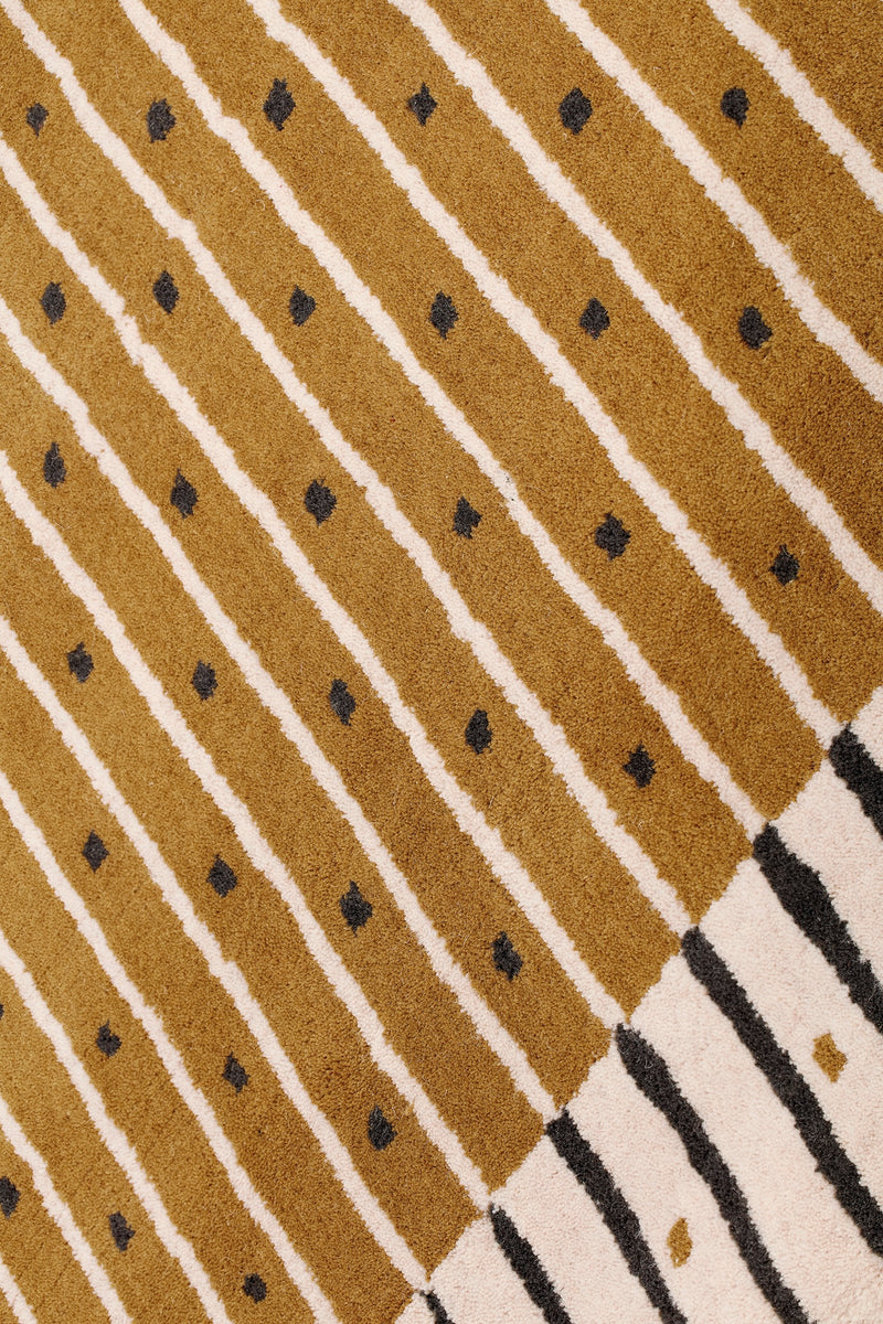 Tapis brun en laine - Exclamation Tabac - 4 - Toulemonde Bochart