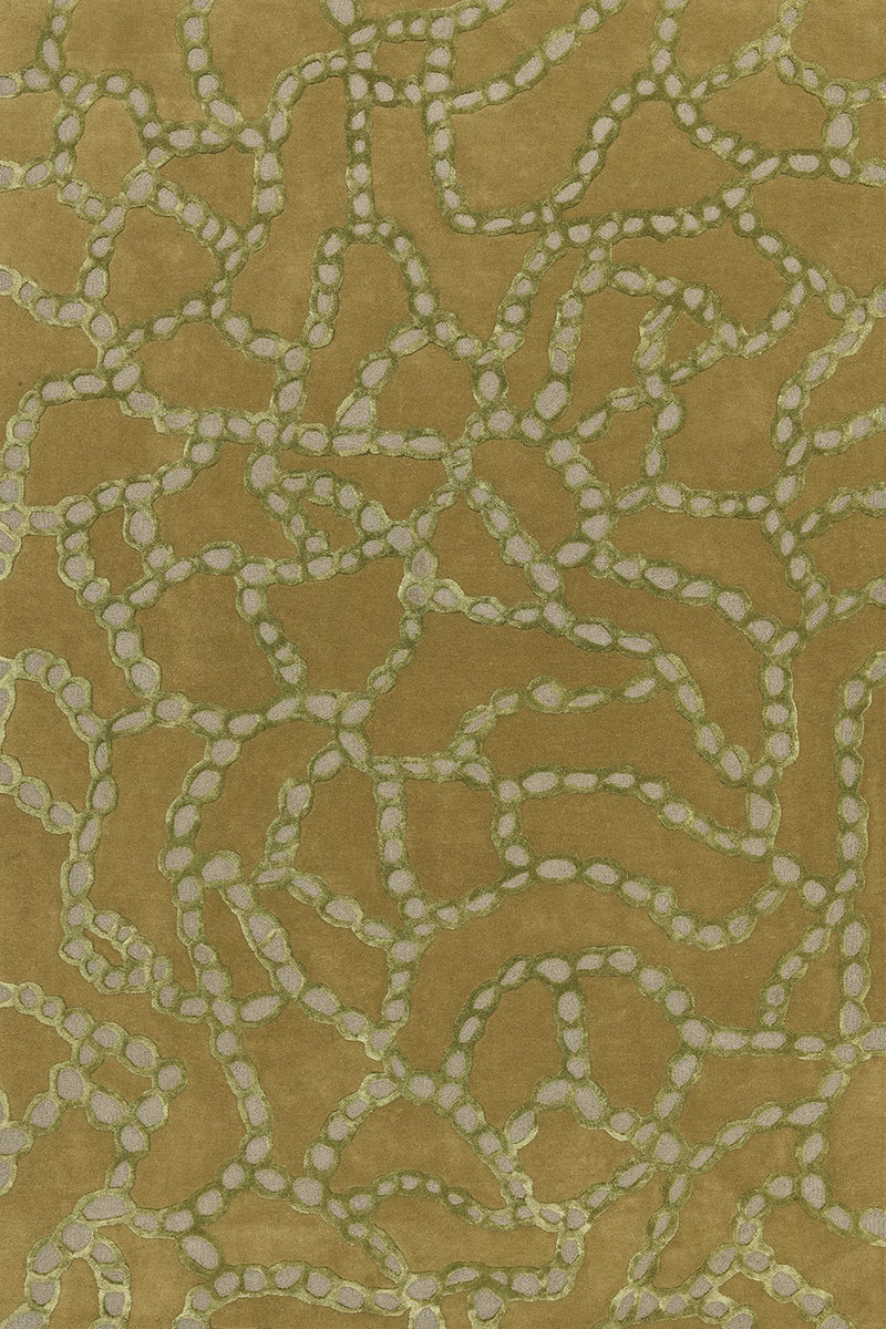 Tapis vert en laine et viscose - Fossiles Olive - 1 - Toulemonde Bochart