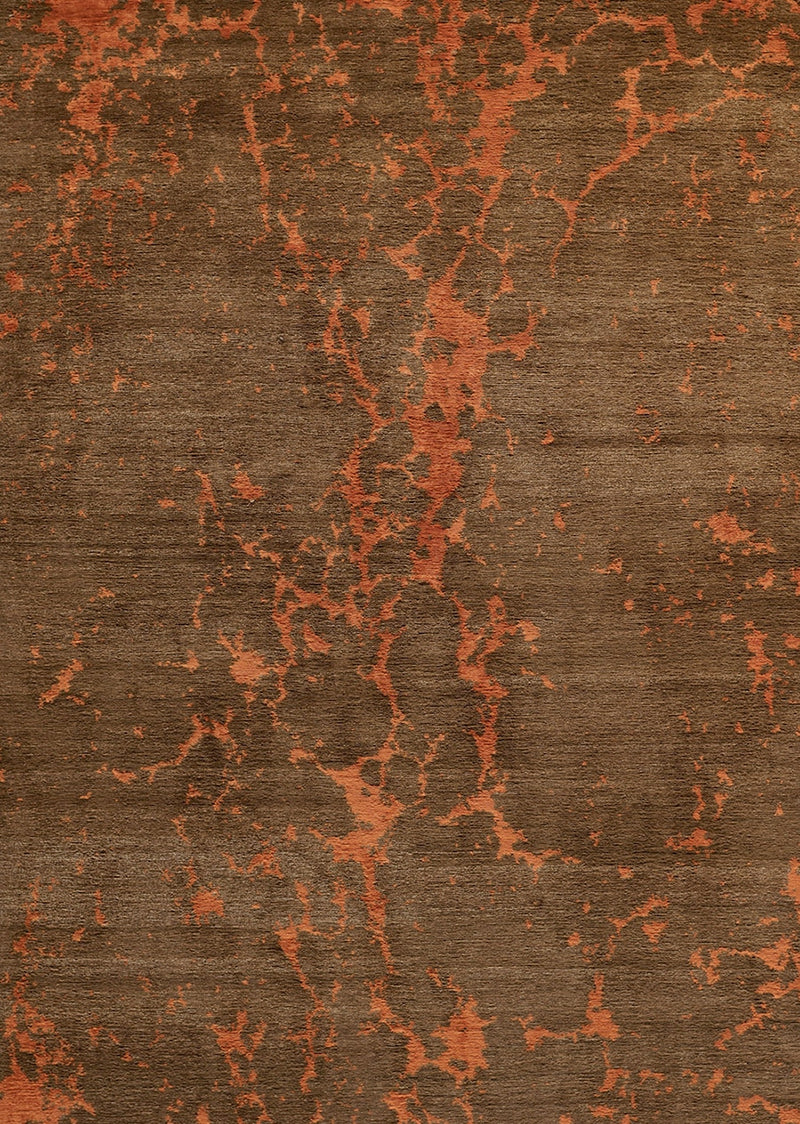 Tapis orange en laine et coton - Fusion Feu - 1 - Toulemonde Bochart