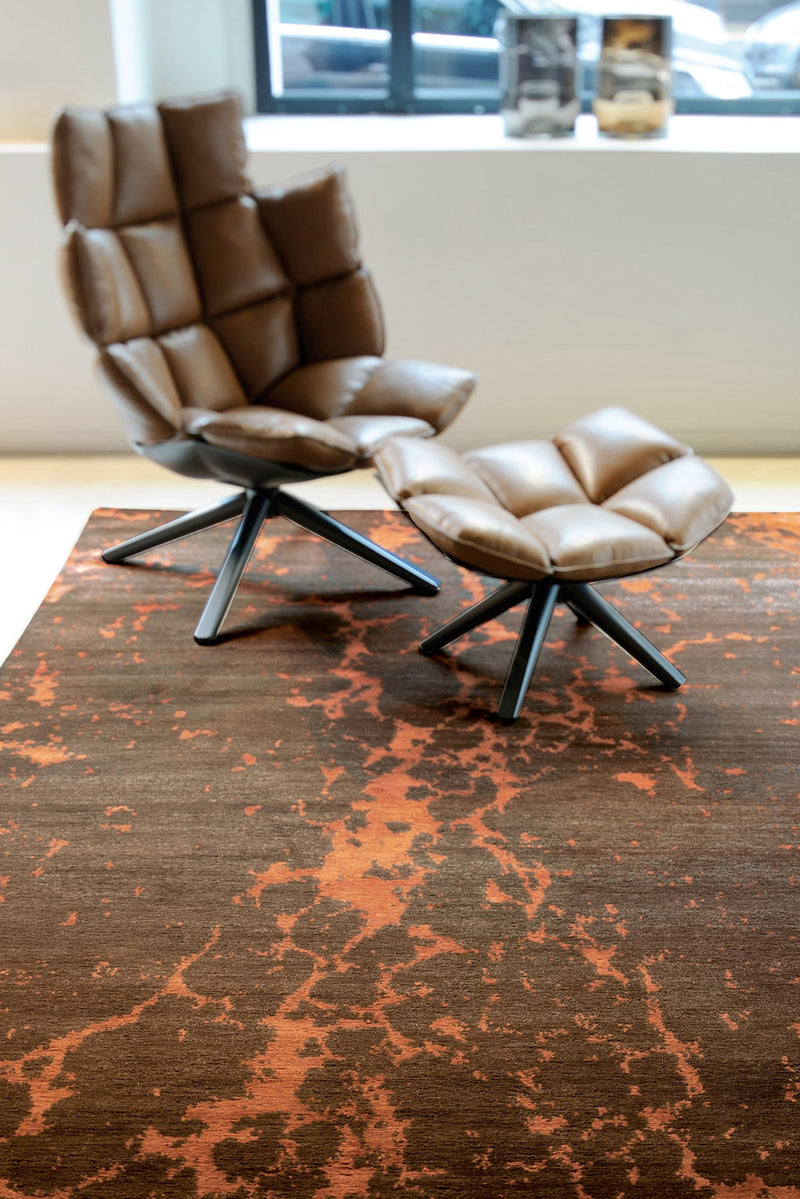 Tapis orange en laine et coton - Fusion Feu - 2 - Toulemonde Bochart