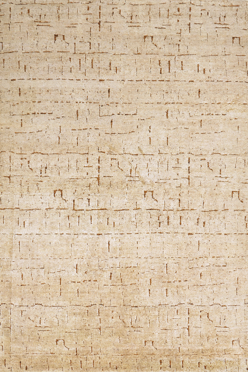 Tapis beige en soie recyclée - Glyphe Naturel - 1 - Toulemonde Bochart