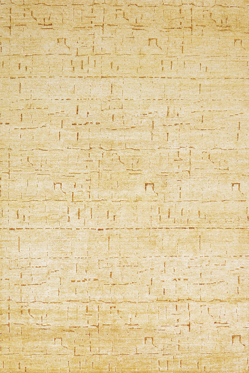 Tapis beige en soie recyclée - Glyphe Or - 1 - Toulemonde Bochart