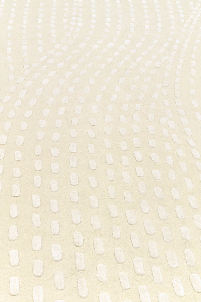 Tapis blanc en laine tencel - Kantha Blanc - 4 - Toulemonde Bochart
