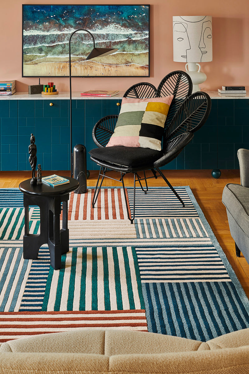 Tapis bleu en laine - Mackintosh Nordic - 2 - Toulemonde Bochart