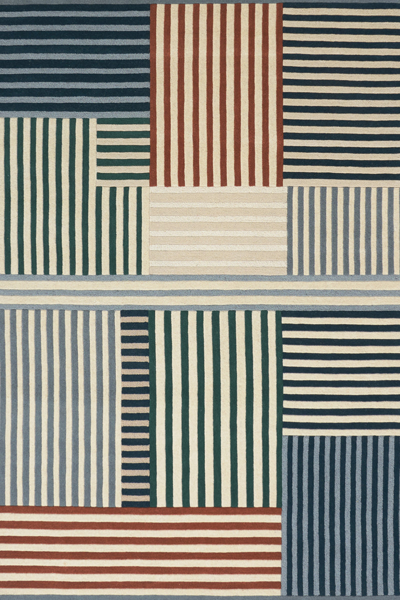 Tapis bleu en laine - Mackintosh Nordic - 1 - Toulemonde Bochart