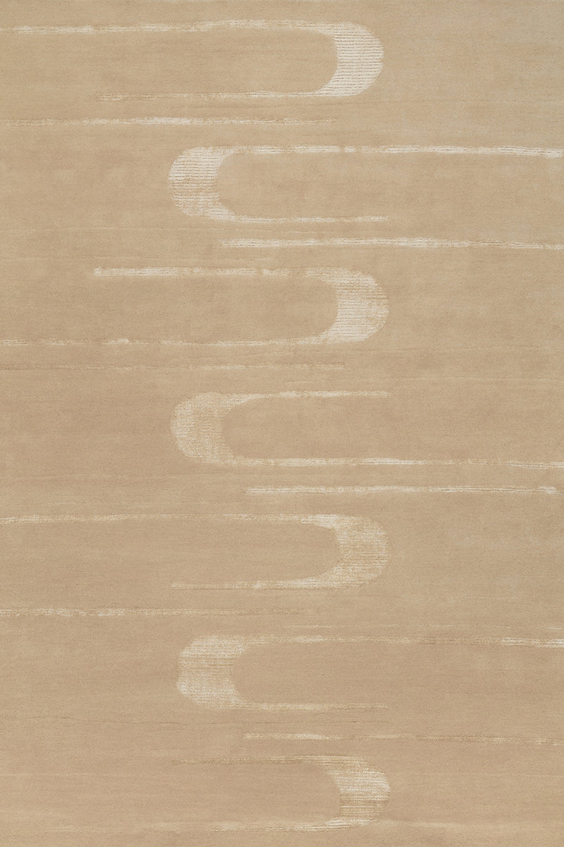 Tapis beige en laine et soie végétale - Modulation Ivoire - 1 - Toulemonde Bochart