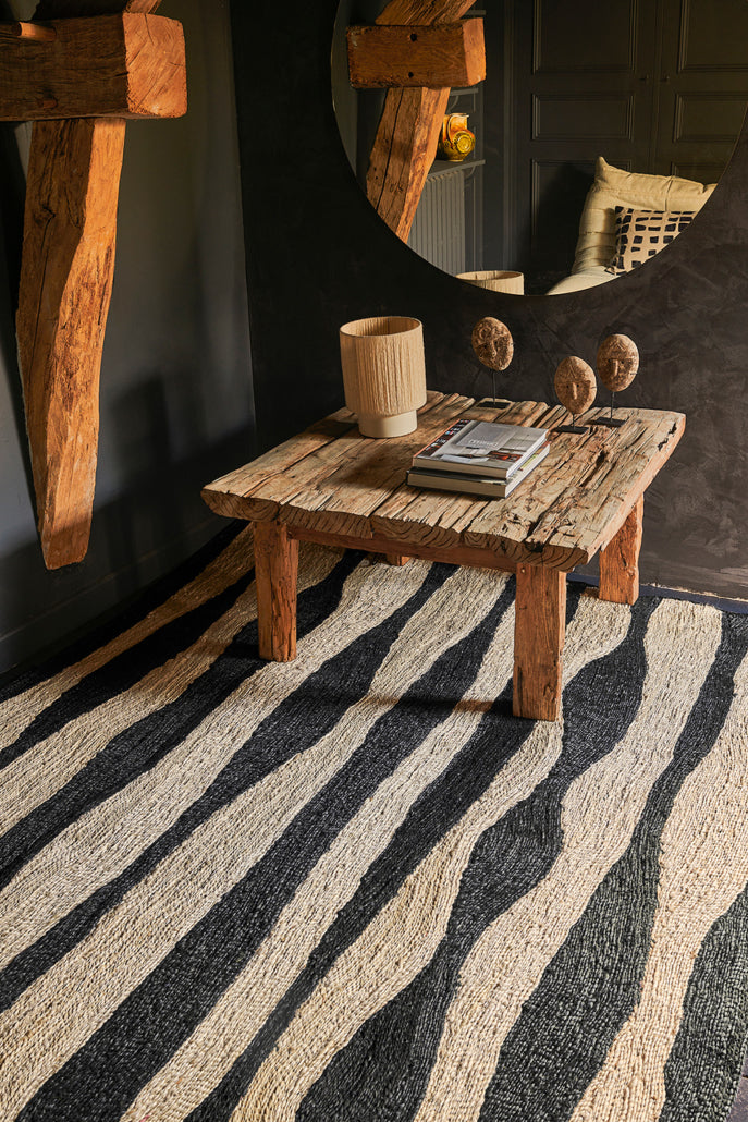 Tapis noir en jute - Modulo Noir et Blanc - 2 - Toulemonde Bochart