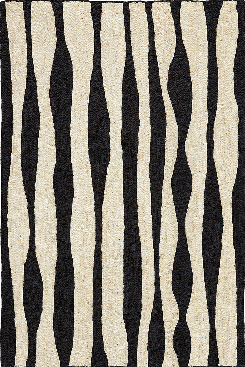 Tapis noir en jute - Modulo Noir et Blanc - 1 - Toulemonde Bochart