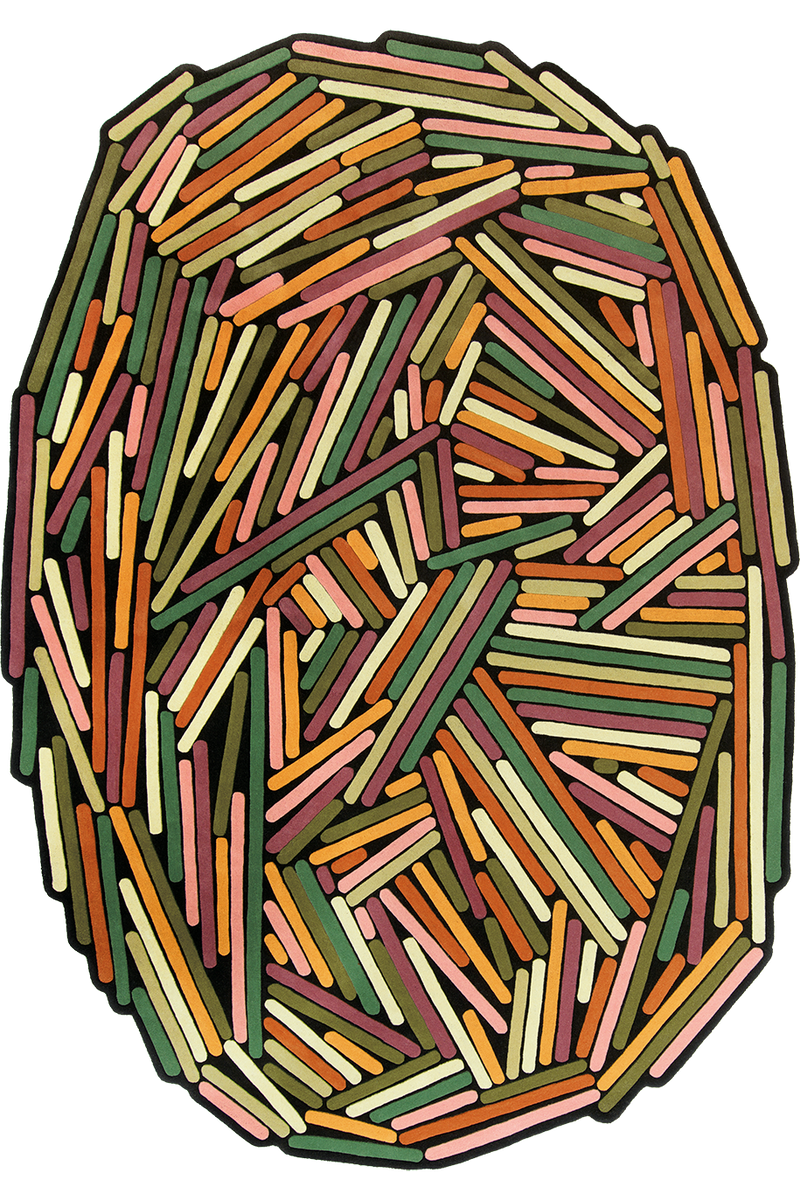 Tapis multicolore printemps en laine - Brindilles Printemps - 1 - Toulemonde Bochart
