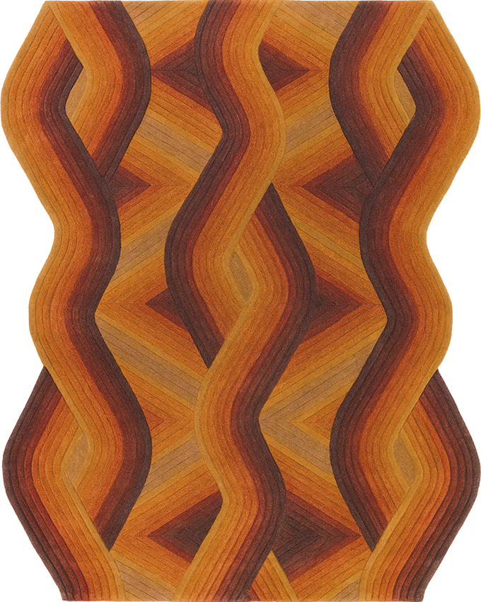 Tapis ocre en laine - Flow Ocre - 1 - Toulemonde Bochart