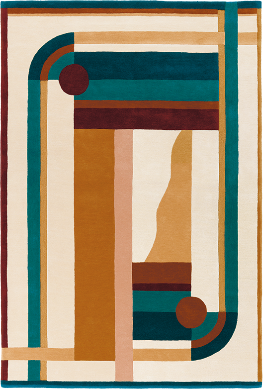 Tapis brun multicolore en laine - Hacienda Multi - 1 - Toulemonde Bochart