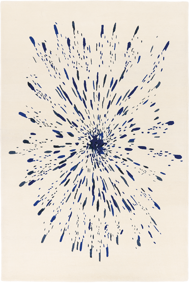 Tapis beige en laine viscose - Paint Blanc Bleu - 1 - Toulemonde Bochart