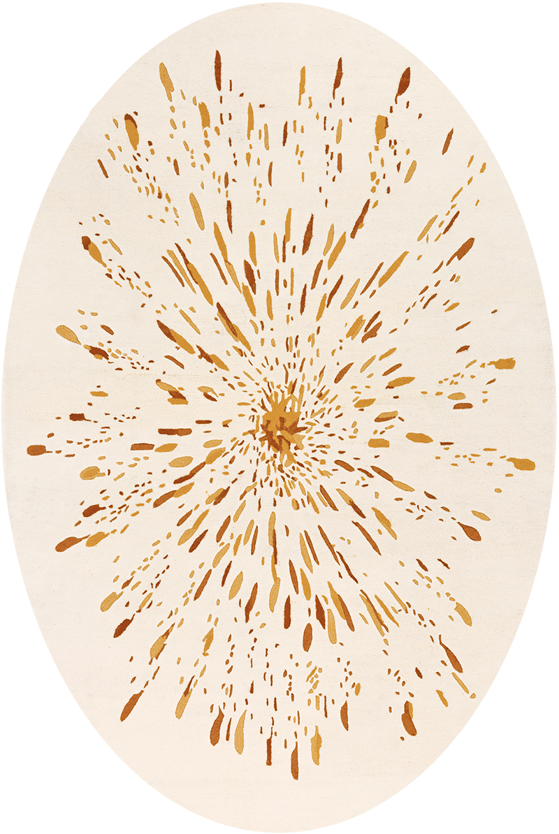 Tapis beige ocre en laine viscose - Paint Oval Ocre - 1 - Toulemonde Bochart