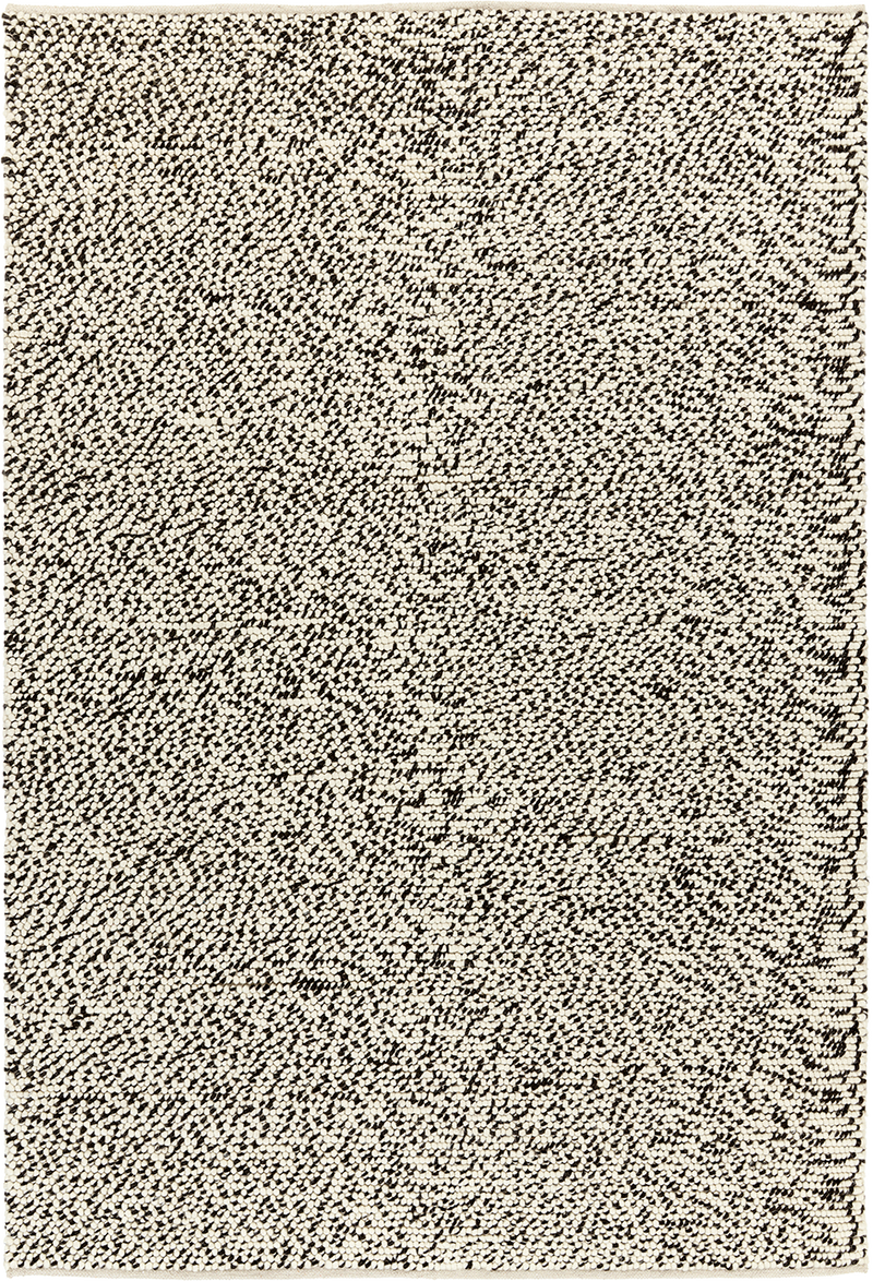 Tapis noir en laine polyester - Serac Noir Blanc - 1 - Toulemonde Bochart