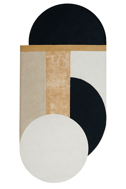 Tapis noir en laine tencel - Bijoux Noir - 1 - Toulemonde Bochart