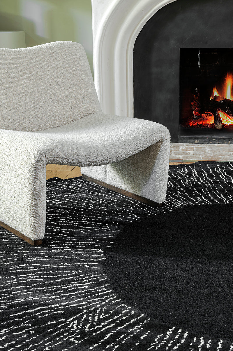Tapis noir 100% laine - Eye Flower Noir - 6 - Toulemonde Bochart