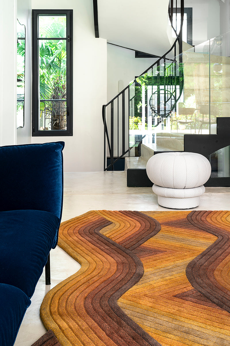 Tapis ocre en laine - Flow Ocre - 3 - Toulemonde Bochart