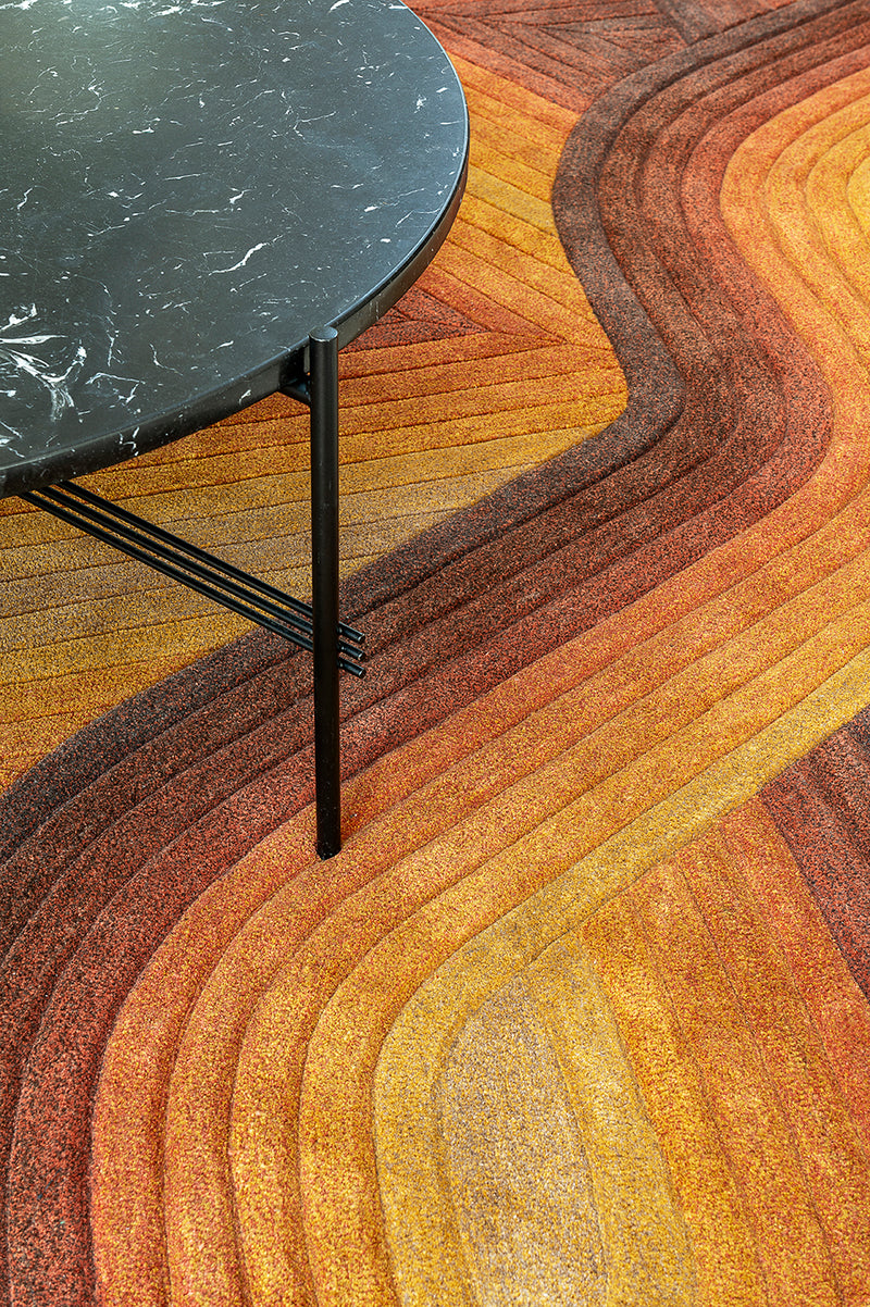 Tapis ocre en laine - Flow Ocre - 4 - Toulemonde Bochart