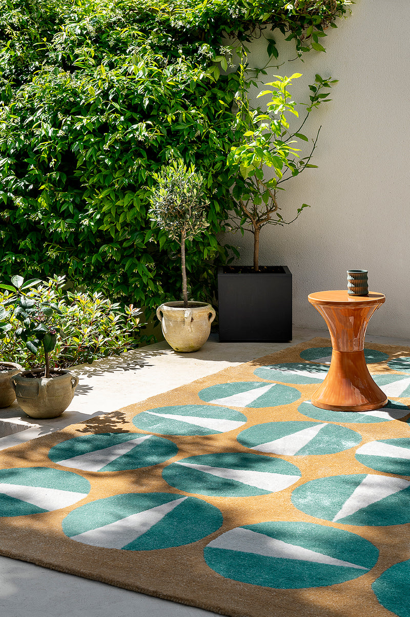 Tapis brun en PET recyclé - Gouache Outdoor Terre - 1 - Toulemonde Bochart
