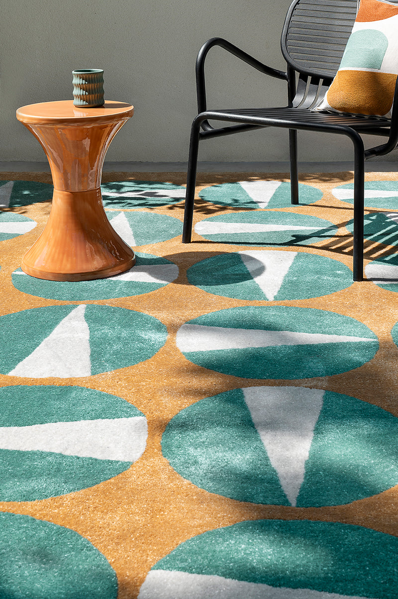 Tapis brun en PET recyclé - Gouache Outdoor Terre - 2 - Toulemonde Bochart