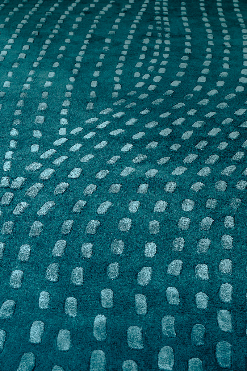 Tapis vert en laine tencel - Kantha Émeraude - 4 - Toulemonde Bochart