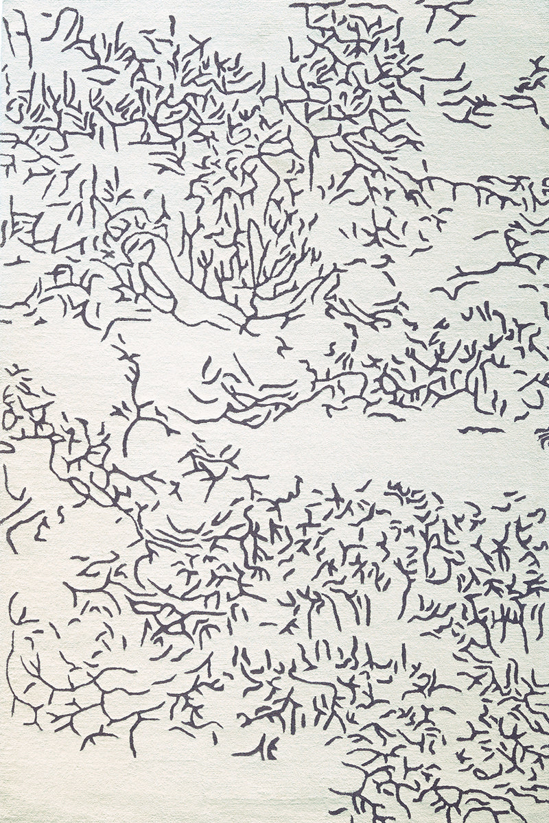Tapis noir et blanc en laine - Nature Negatif - 1 - Toulemonde Bochart