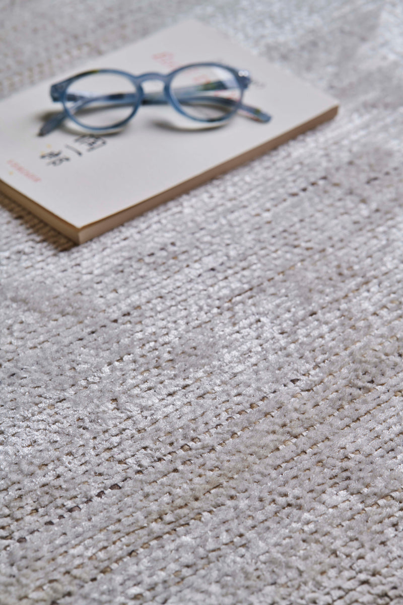 Tapis beige en laine et fibre de bambou - Dotty Craie - 4 - Toulemonde Bochart