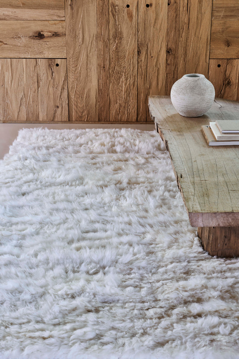 Tapis blanc en peau lainée - Toison Ecru - 3 - Toulemonde Bochart