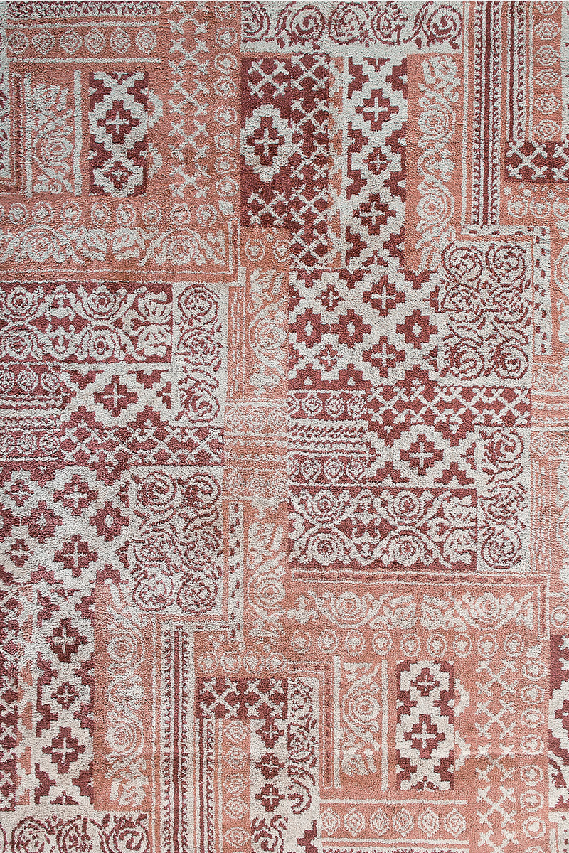 Tapis rose en coton - Tessel Corail - 1 - Toulemonde Bochart