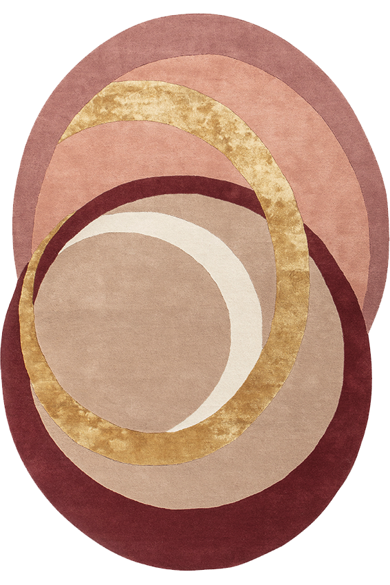 Tapis rose en laine et viscose - Alliances Poudre - 1 - Toulemonde Bochart