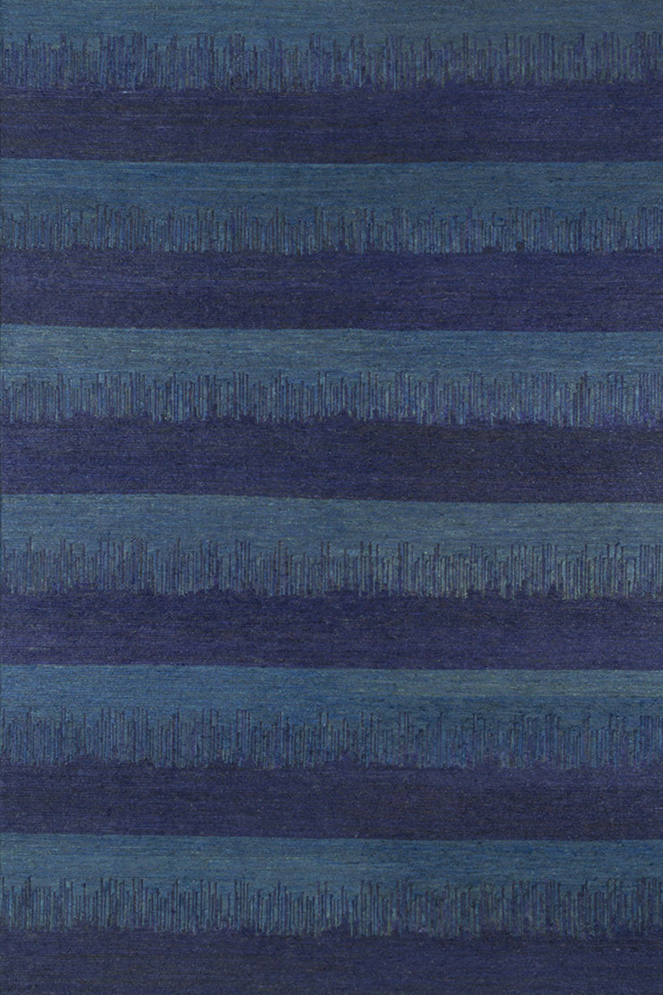 Tapis bleu 100% golden jute - Almonia Bleu - 1 - Toulemonde Bochart