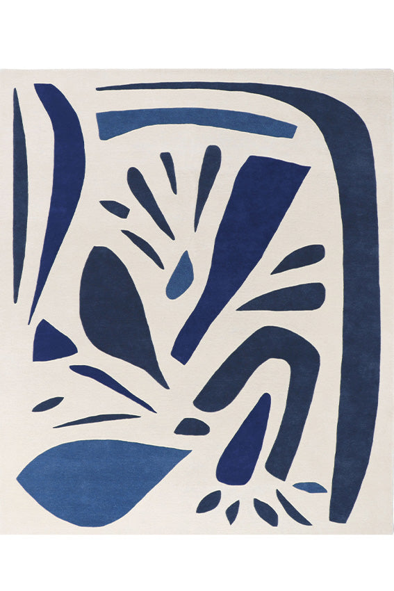 Tapis bleu en laine - Alpha Bleu - 1 - Toulemonde Bochart
