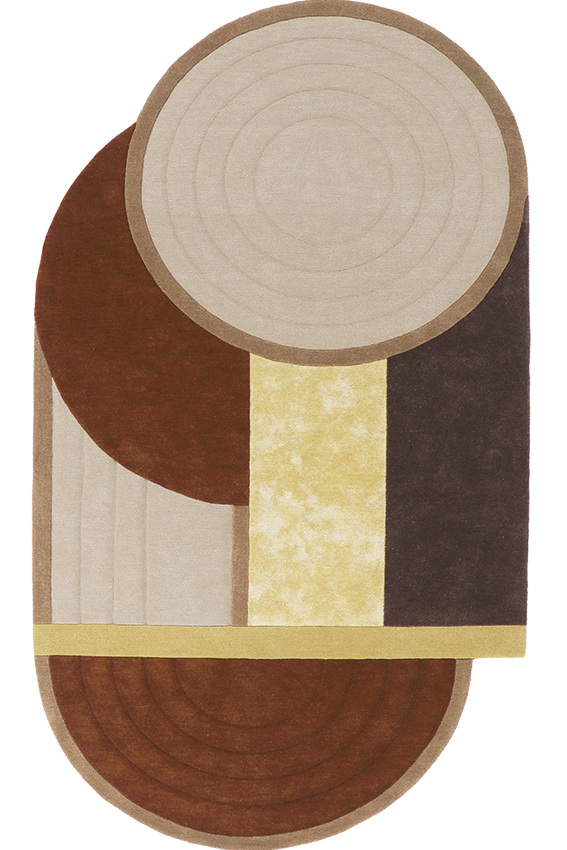 Tapis brun en laine tencel - Bijoux Precieux Brun - 1 - Toulemonde Bochart