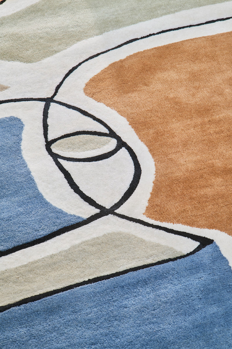 Tapis bleu en laine et viscose - Bleu des yeux Multi - 4 - Toulemonde Bochart