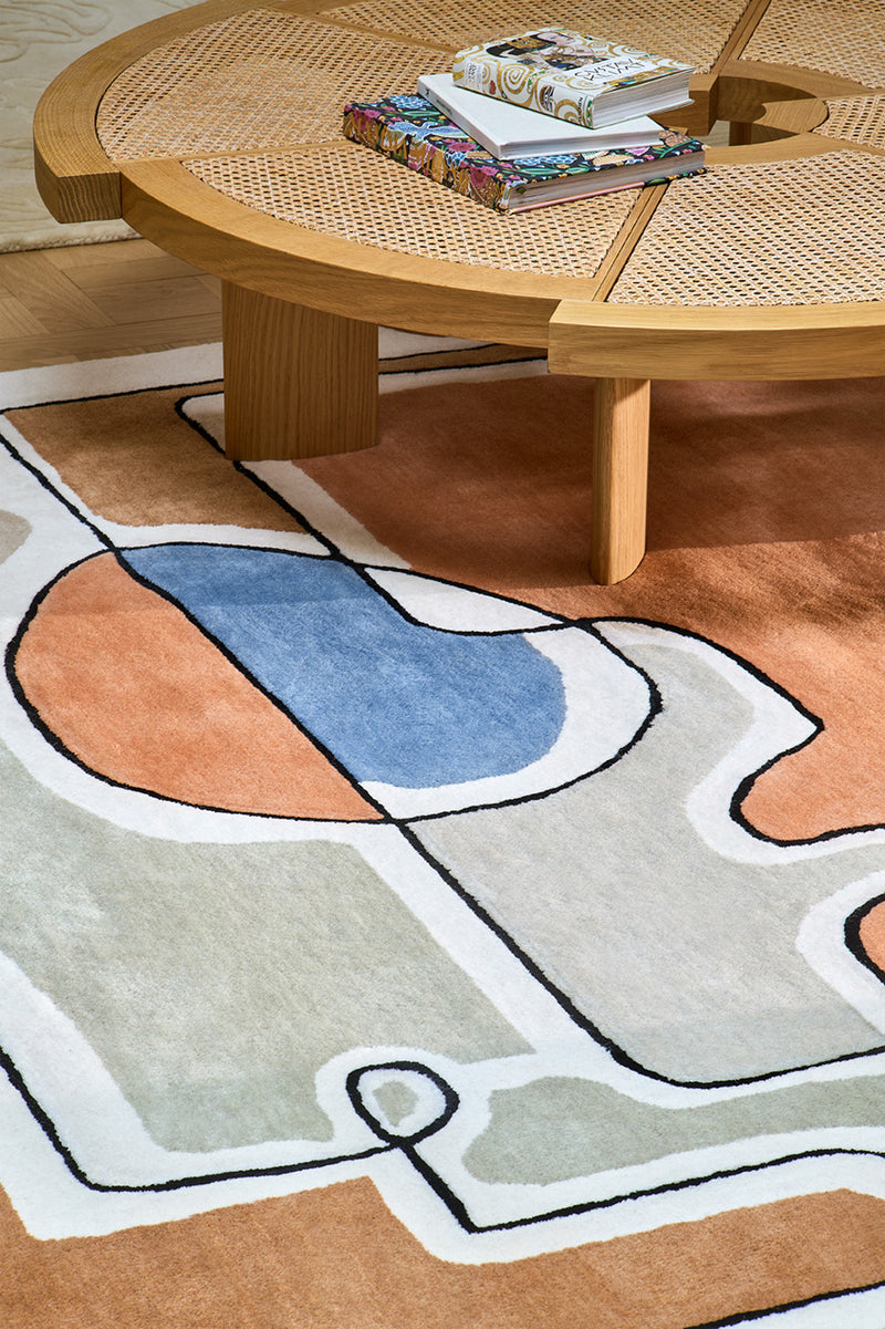 Tapis bleu en laine et viscose - Bleu des yeux Multi - 3 - Toulemonde Bochart
