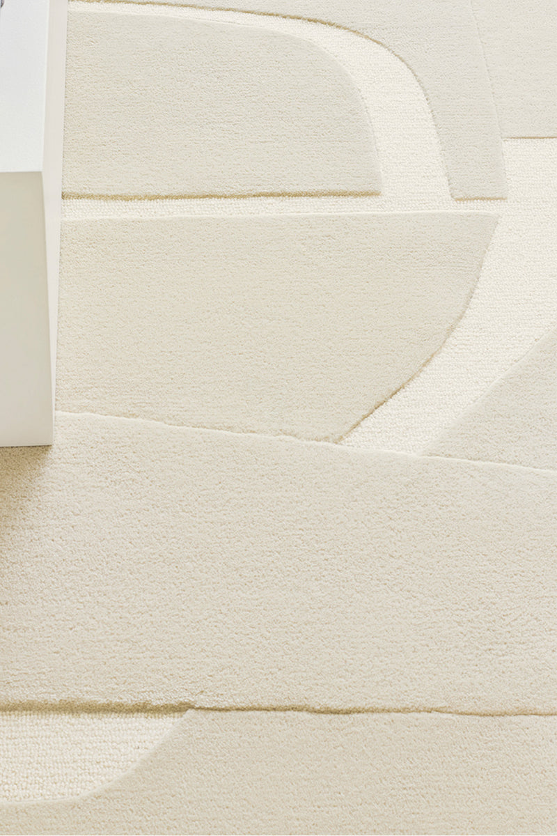 Tapis blanc en laine - Collage Blanc - 3 - Toulemonde Bochart