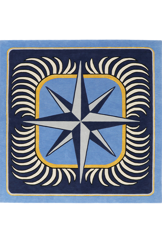 Tapis multicolore en laine - Compass Bahamas - 1 - Toulemonde Bochart