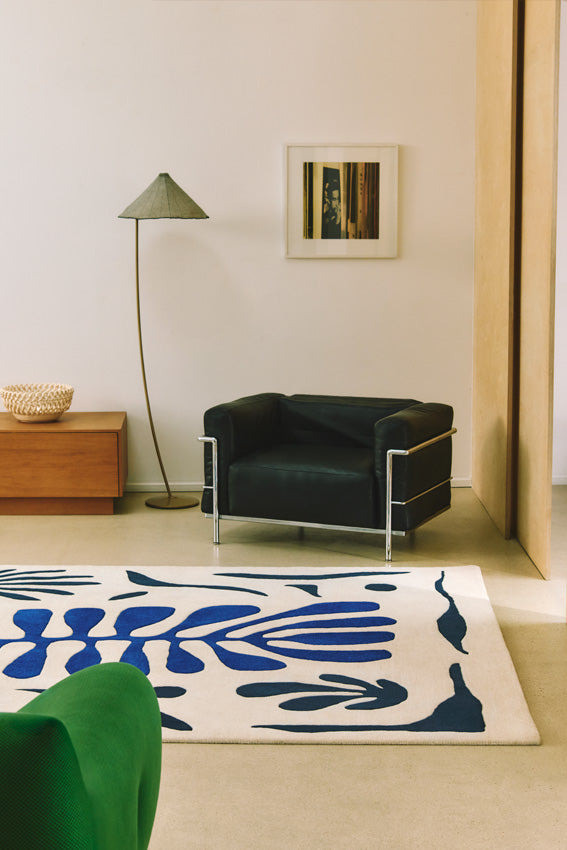 Tapis bleu en laine - Corail Bleu - 4 - Toulemonde Bochart