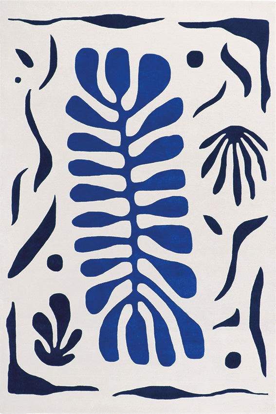 Tapis bleu en laine - Corail Bleu - 1 - Toulemonde Bochart