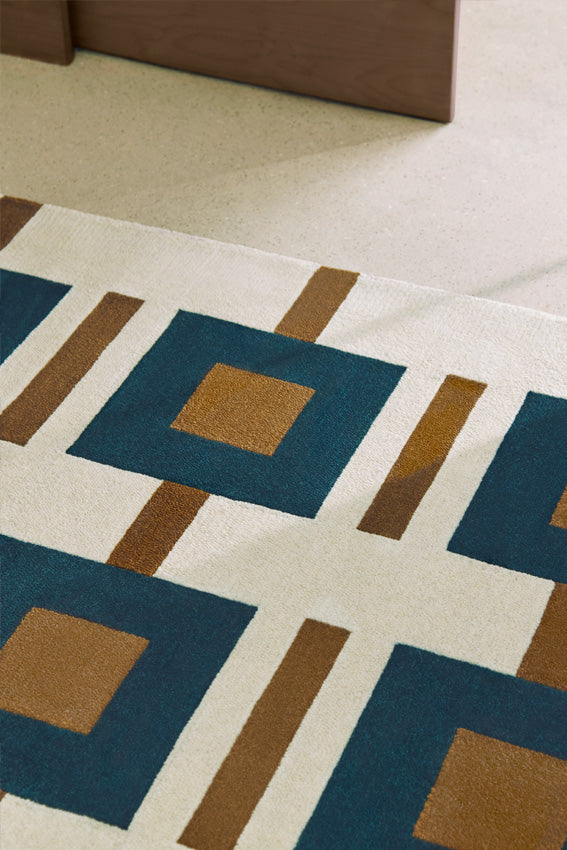 Tapis bleu en laine - Elena Bleu Vert - 4 - Toulemonde Bochart