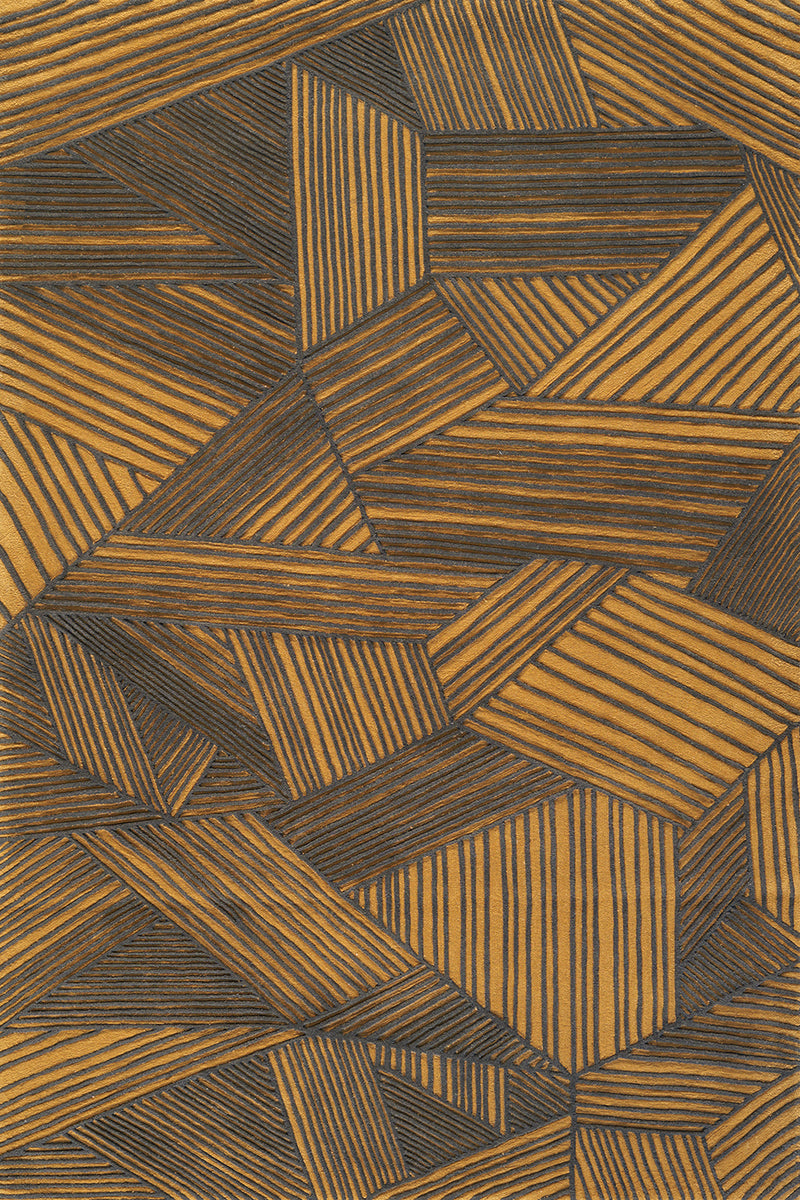 Tapis jaune en laine - Intreccio Safran - 1 - Toulemonde Bochart