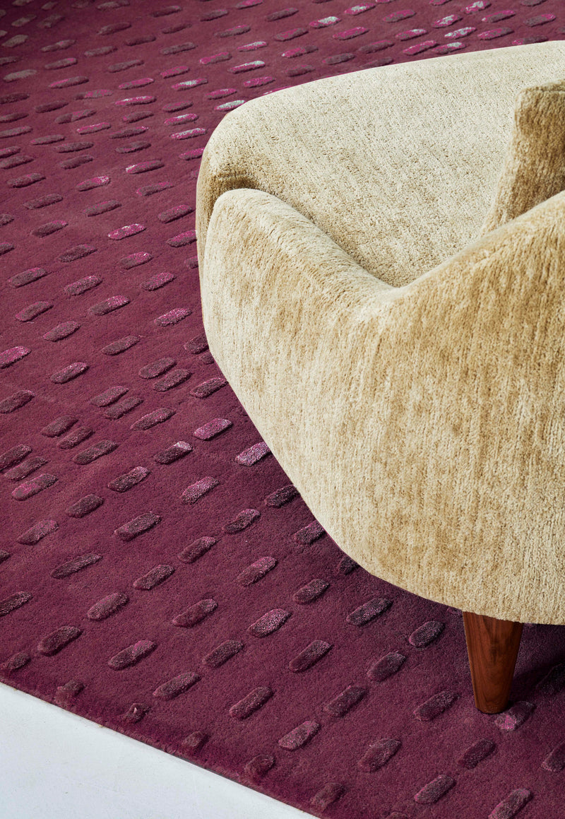 Tapis prune en laine tencel - Kantha Prune - 3 - Toulemonde Bochart
