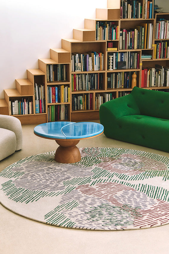 Tapis multicolore en laine - Paysage Rond Printemps - 5 - Toulemonde Bochart