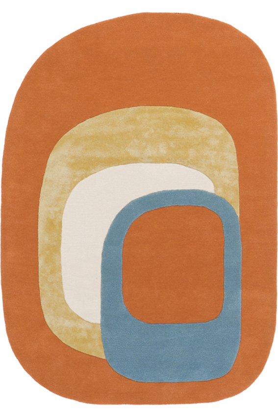 Tapis brun en laine et soie végétale - Spirit Orange - 1 - Toulemonde Bochart